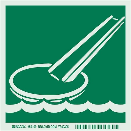 Brady Emergency Assembly Sign, 6 in Height, 6 in Width, Plastic, Square, No Text 59109